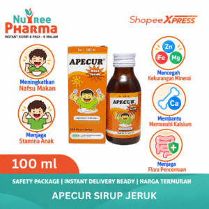 Apecur syrup 100 ml rasa jeruk | vitamin anak | penambah nafsu makan anak | stamina anak