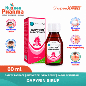 Dapyrin paracetamol sirup 60 ml – obat demam & pereda nyeri anak