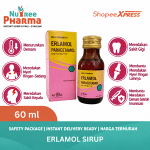 Erlamol sirup 60 ml | untuk menurunkan demam anak | sakit gigi | sakit kepala