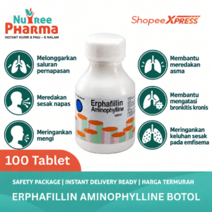 Erphafillin Aminophylline Botol isi 100 Tablet - Untuk mengatasi asma akut