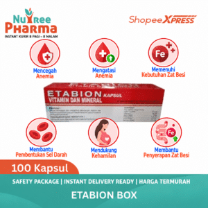 Etabion box isi 100 kapsul | suplemen penambah darah | vitamin & mineral tambah darah ibu hamil