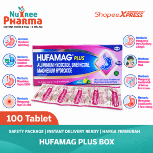 Hufamag plus box isi 100 tablet | obat untuk maag | tukak lambung | kembung dan nyeri lambung