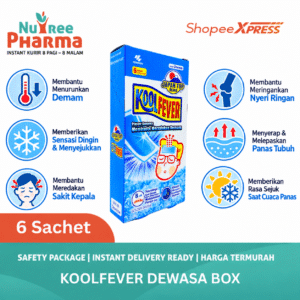Koolfever dewasa box isi 6 sachet | kool fever adult | plester kompres demam dewasa penurun panas