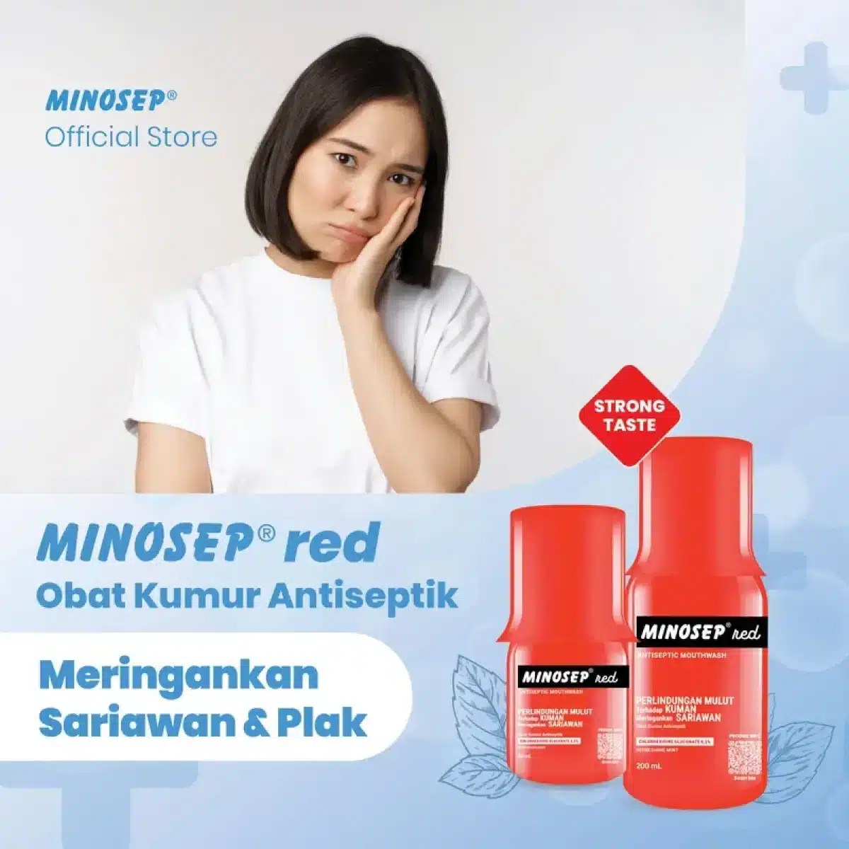 Minosep gargle botol merah 200 ml | minosep red | obat kumur/ kesehatan mulut | antiseptik mulut dan sariawan | penghilang bau mulut dan bakteri - Gambar 5