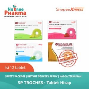 Sp troches rasa melon strawberry mint sore throat relief str isi 12 | tablet hisap meredakan infeksi radang tenggorokan