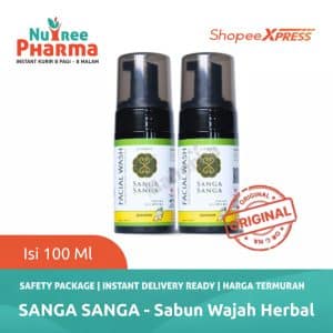Facial wash sanga sanga 100ml | sabun wajah herbal alami, bersihkan & segarkan kulit