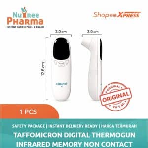 Taffomicron termometer suhu badan digital thermogun infrared memory non contact pengukur suhu tubuh tanpa kontak