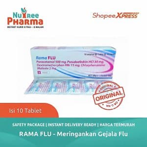 Rama flu 1 strip isi 10 tablet - obat batuk dan flu