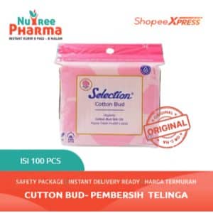 Selection cotton bud 100 pcs stick ulir pembersih telinga kapas murni korek kuping
