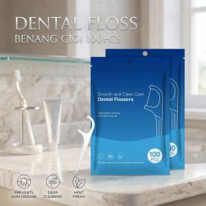 Taffomicron dental floss benang gigi pembersih plak 100 pcs
