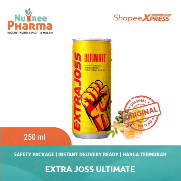 Extra joss ultimate - minuman berkarbonasi rasa mixfruit - 250 ml minuman energi kaleng - energy drink - ready to drink