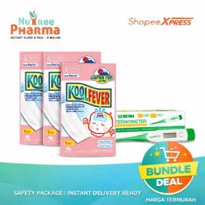 Bundle paket demam bayi koolfever 3 pcs + termometer digital baymedika akurat | kompres penurun panas bayi