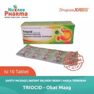 Triocid tablet 1 strip – obat maag & asam lambung – pereda nyeri ulu hati / kembung