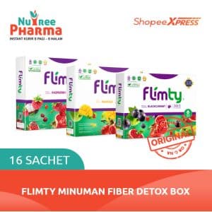 Flimty minuman fiber diet detox tinggi serat tinggi nutrisi box 16 sachet