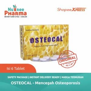 Osteocal tablet kunyah kalsium 1 strip isi 6 – vitamin tulang & gigi rasa anggur