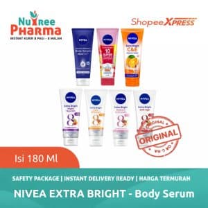 Nivea body serum extra bright 180 ml body lotion body cream extra bright night nourish anti age night nourish care protect intensive moisture radiant smooth