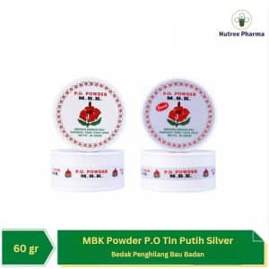 Mbk powder jar 60 gr bedak m.b.k po tin pot penghilang bau keringat putih silver tawas talk deodoran deodorant