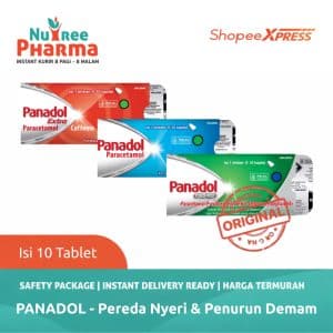 Panadol cold flu biru extra merah strip isi 10 tablet | obat pereda sakit kepala | nyeri | panas demam