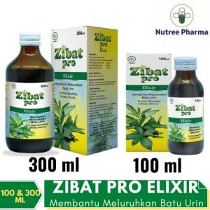 Zibat pro elixir 300 ml & 100 ml | obat batu ginjal dan kencing batu herbal | balatif