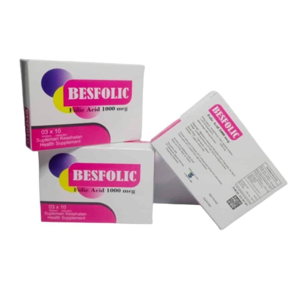 Besfolic folic acid 1000 mcg | suplemen asam folat / folic acid untuk ibu hamil | program hamil - Gambar 2