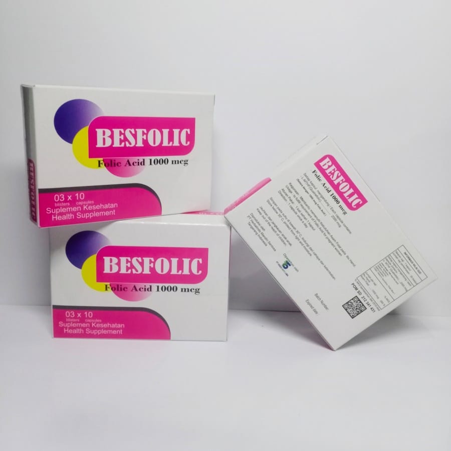 Besfolic folic acid 1000 mcg | suplemen asam folat / folic acid untuk ibu hamil | program hamil - Gambar 3