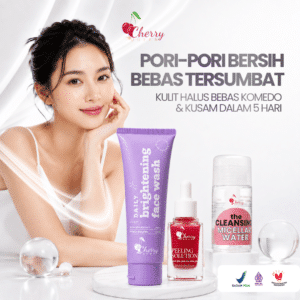 Cherry Queen Paket Double Cleansing & Eksfoliasi Wajah