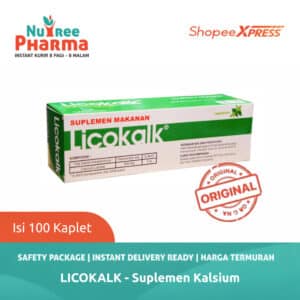 Licokalk untuk Membantu Memelihara Kesehatan Tulang (100 Kaplet)