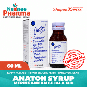 Anaton Sirup 60 ml Meringankan Gejala Flu dengan Parasetamol 130 mg & Dekstrometorfan HBr 3,5 mg untuk Dewasa & Anak
