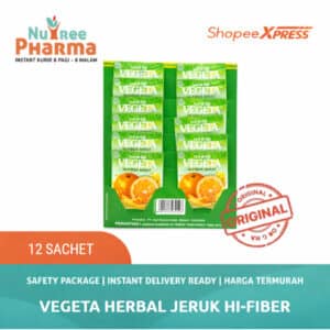 Vegeta Jeruk Alami Scrubber Renteng Isi 12 Sachet | Melancarkan Buang Air Besar