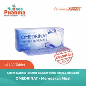OMEDRINAT DIMENHYDRINATE BOX ISI 100 TABLET | OBAT MABUK PERJALANAN & VERTIGO | MUAL
