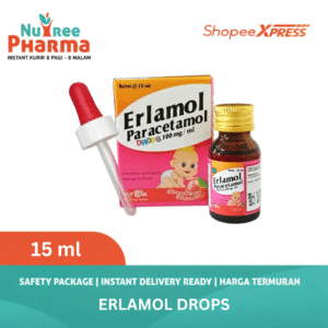 MURAH & DIJAMIN ORI Erlamol Paracetamol Drops 15 ml | Obat Demam, Panas Bayi dan Anak