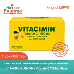 Vitacimin Vitamin C 500 mg Box isi 100 Tablet  Sweetlets Rasa Lemon
