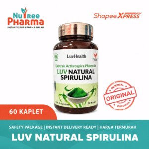 Luv Natural Spirulina Isi 60 Kapsul – Suplemen Herbal Alami Penambah Nutrisi & Daya Tahan Tubuh