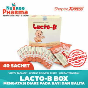LACTO-B PER BOX/40 SACHETS | Atasi Masalah Pencernaan Pada Bayi |  Probiotik Untuk Diare Dan Kembung / Suplemen Bayi