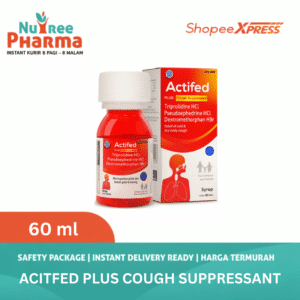 MURAH & DIJAMIN ORI Actifed Plus Cough Suppressant 60 ml (MERAH) | Syrup Batuk Kering | Meringankan Pilek, Batuk Gatal & Kering