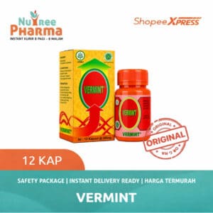 VERMINT ISI 12 KAPSUL | KAPSUL EKSTRAK CACING TANAH | OBAT TYPUS / TIFES DAN DEMAM