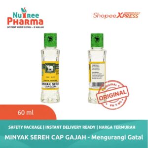 Minyak Sereh / Seree / Serai Cap Gajah 60 ml | Minyak Sereh Cap Gajah Plastik 60 ml