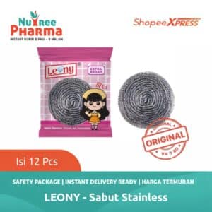 Leony Sabut Stainless Ekstra Besar Anti Karat kawat gosok panci Tahan Lama Extra Besar