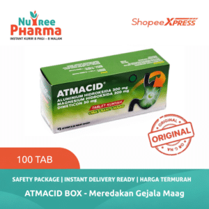Atmacid Isi 100 tablet | Tablet Kunyah Untuk Sakit Maag / Asam Lambung | Tukak Lambung | Tablet Atmasid Atmacit Amacid