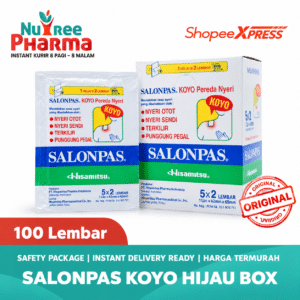 ⚡MURAH & DIJAMIN ORI⚡ SALONPAS KOYO HIJAU BOX ISI 100 LEMBAR | Salonpas Koyo Pereda Nyeri Otot Sendi