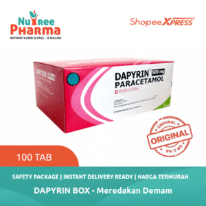 Dapyrin Paracetamol Tablet 500 MG BOX isi 20 Strip @ 10 tablet Meredakan Nyeri Dan Demam