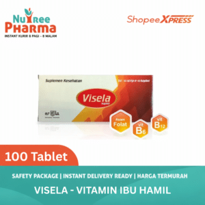 Visela Tablet Isi 100  | Vitamin Ibu Hamil / Program Kehamilan | Asam Folat / Folic Acid  400 mcg & B6 & B12